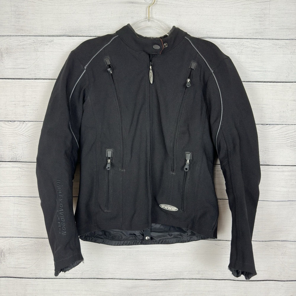 Harley-Davidson Womens FXRG Padded Riding Jacket Black Medium 98366-05VW Biker